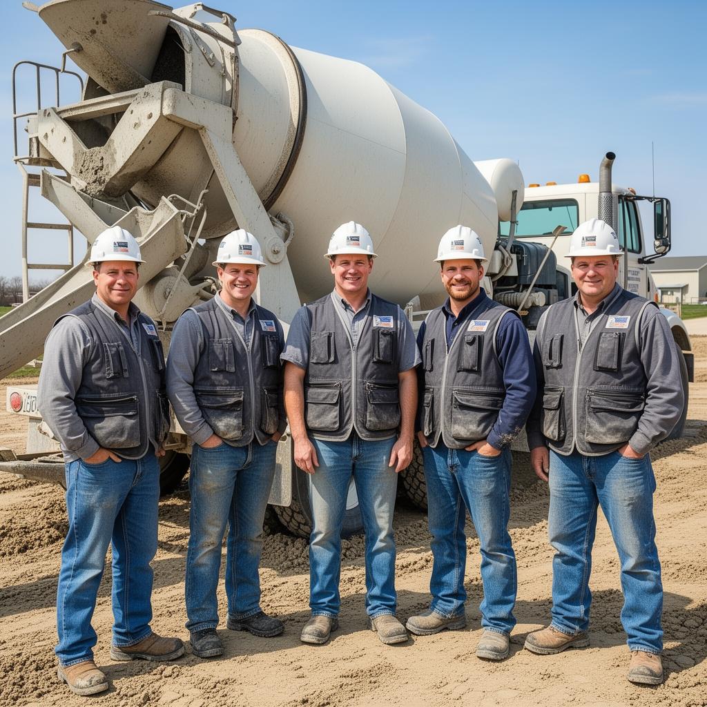 Concrete workers on a residential job site