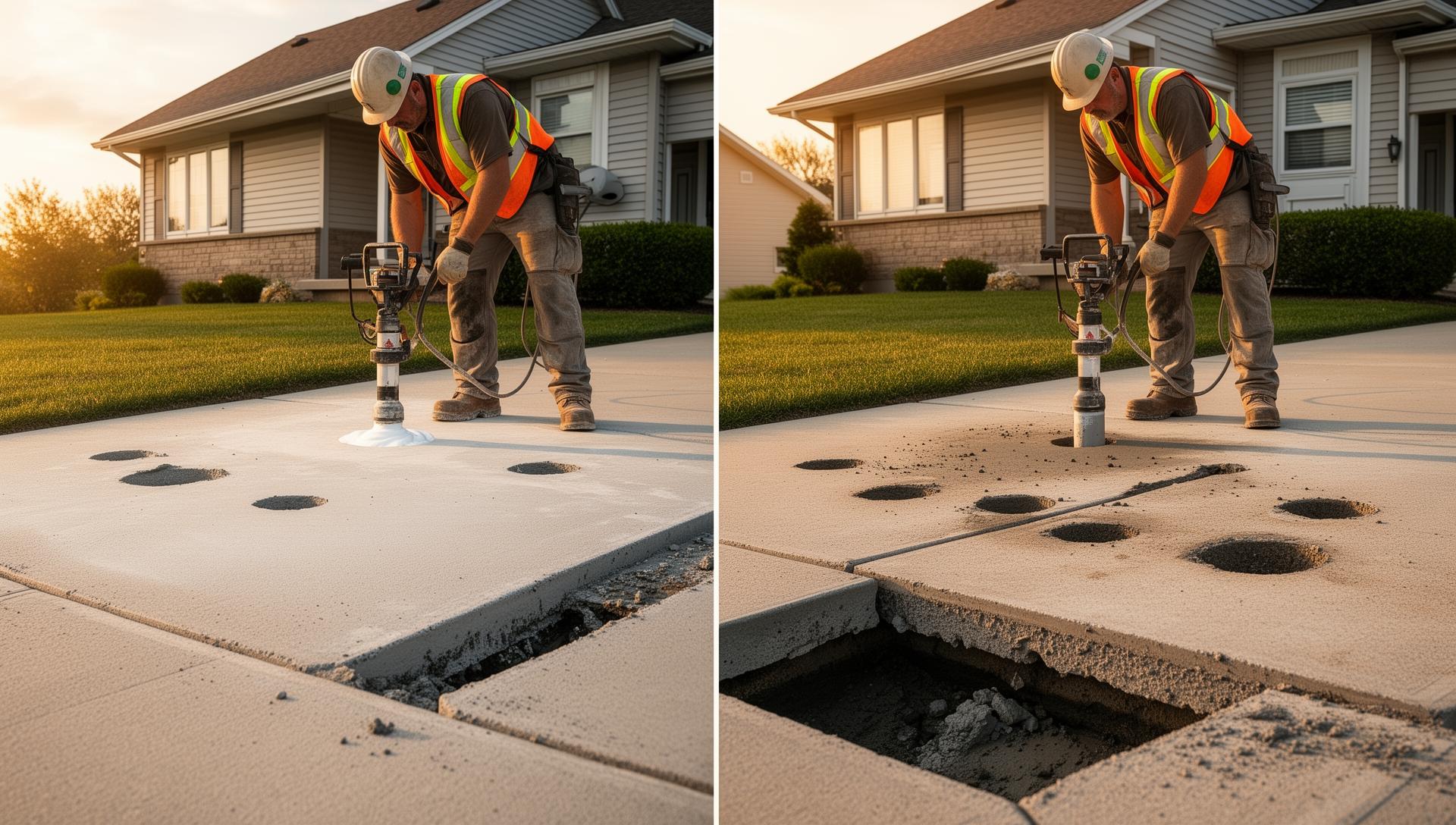 Concrete Leveling Cost in Des Moines: Mudjacking vs Foam Jacking (2025 Guide)