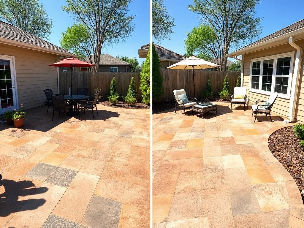 Illustration of a finished stamped concrete patio appearance