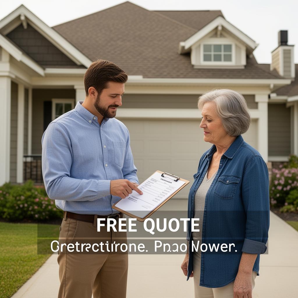 Free Concrete Quote Consultation Contractor providing free estimate to homeowner for concrete project