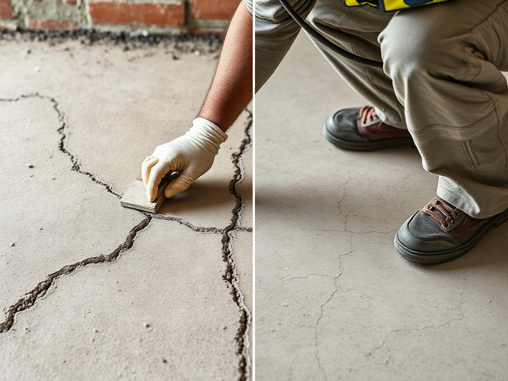 Concrete crack repair work in Des Moines