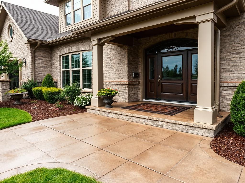 Stamped concrete entry in Clive, Iowa
